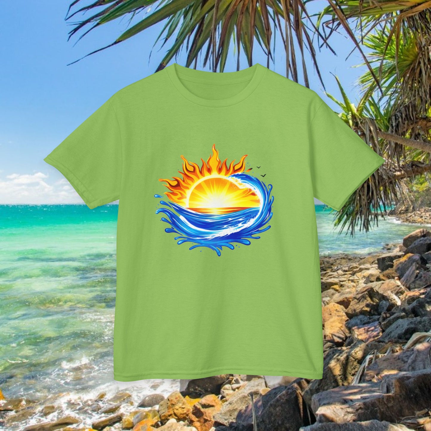 Bad Lad Australia Beach Bum Kids Unisex Tee - Fun, Aussie Pride Kids T-Shirt, featuring a Vibrant and Colourful Summer design