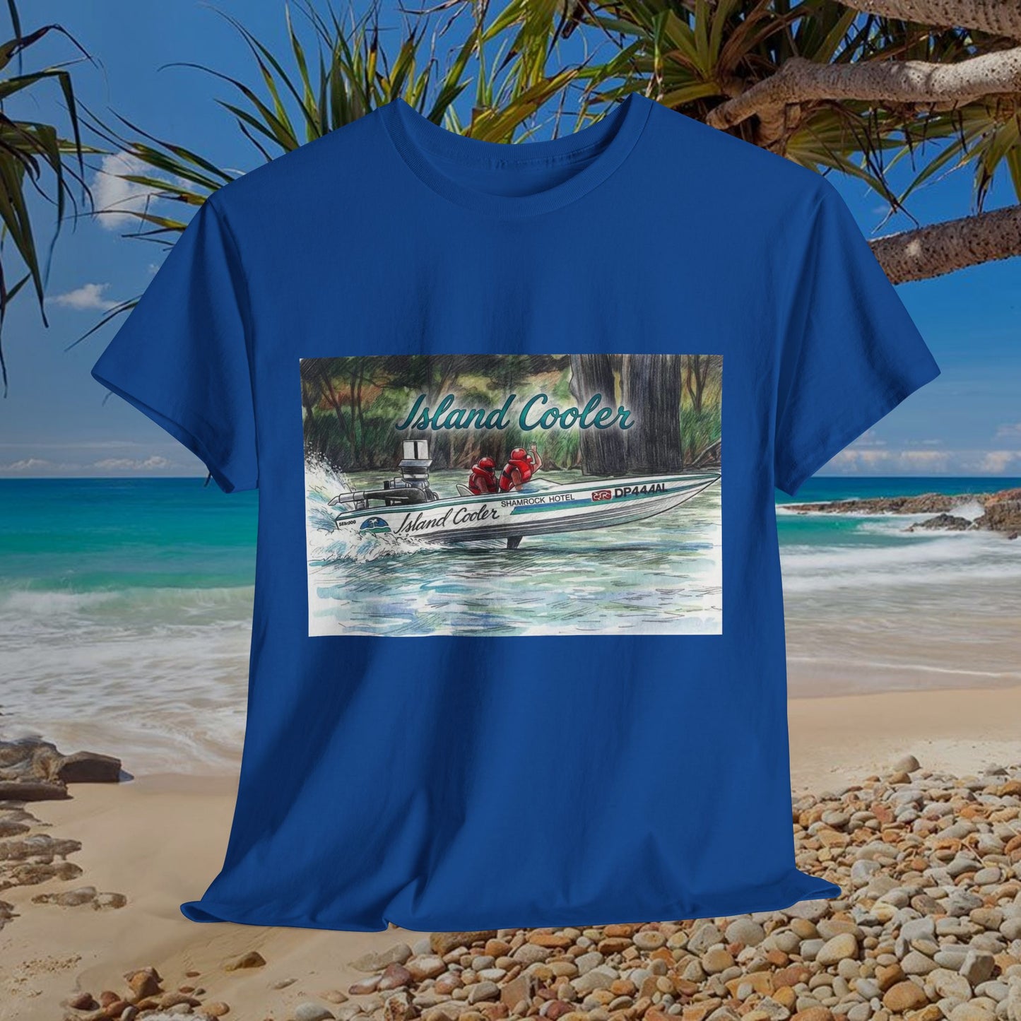 ISLAND 🏝️ COOLER Australian Water Ski Racing Tribute Range T-shirt Celebrates the Original Kings of the Murray