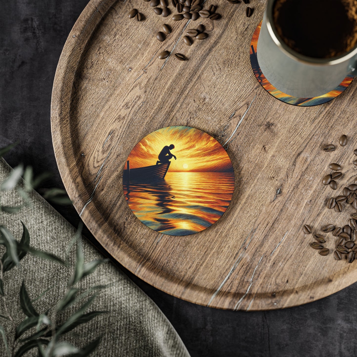 On The Lake Cork Drink Coasters
