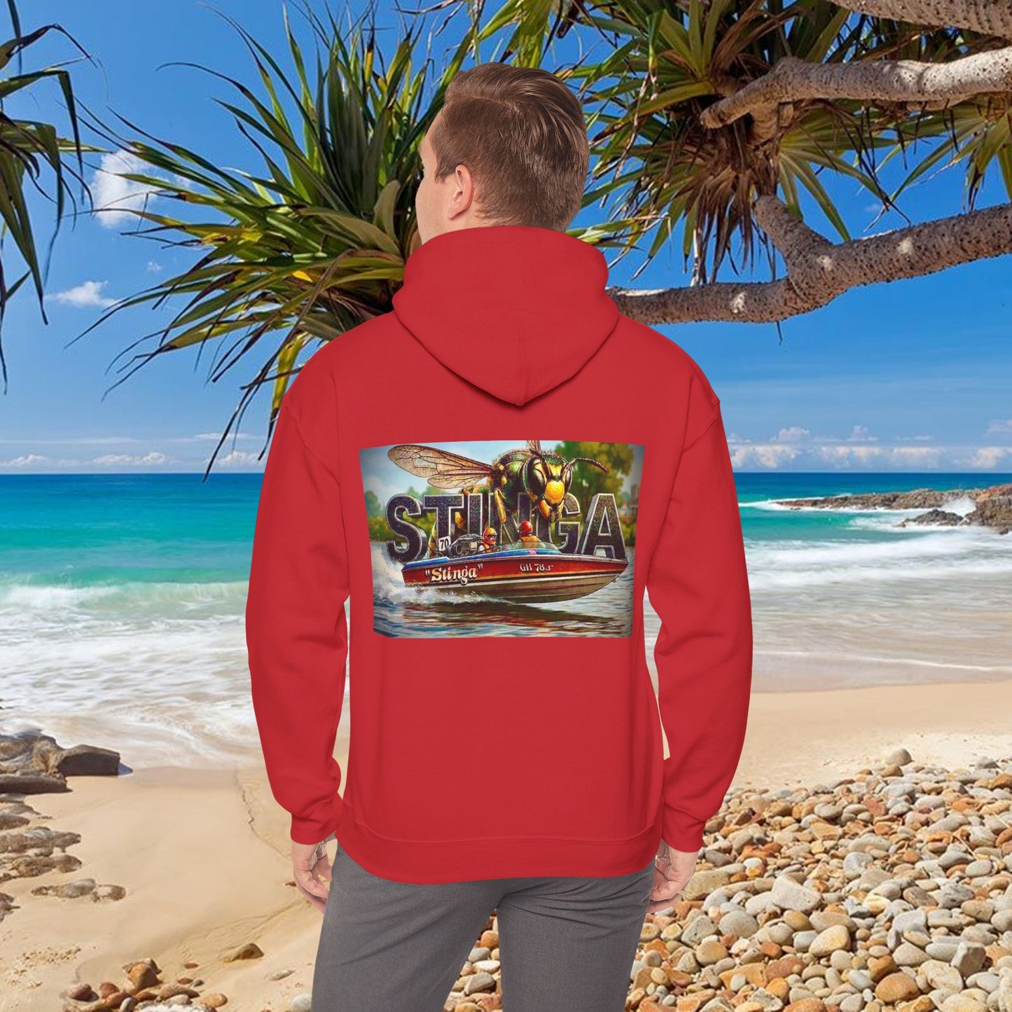 Copy of Copy of The Tribute Range - STINGA Australian Water Ski Racing Hoodie. Bad Lad Oz has paid homage to the iconic STINGA with our Tribute Collection