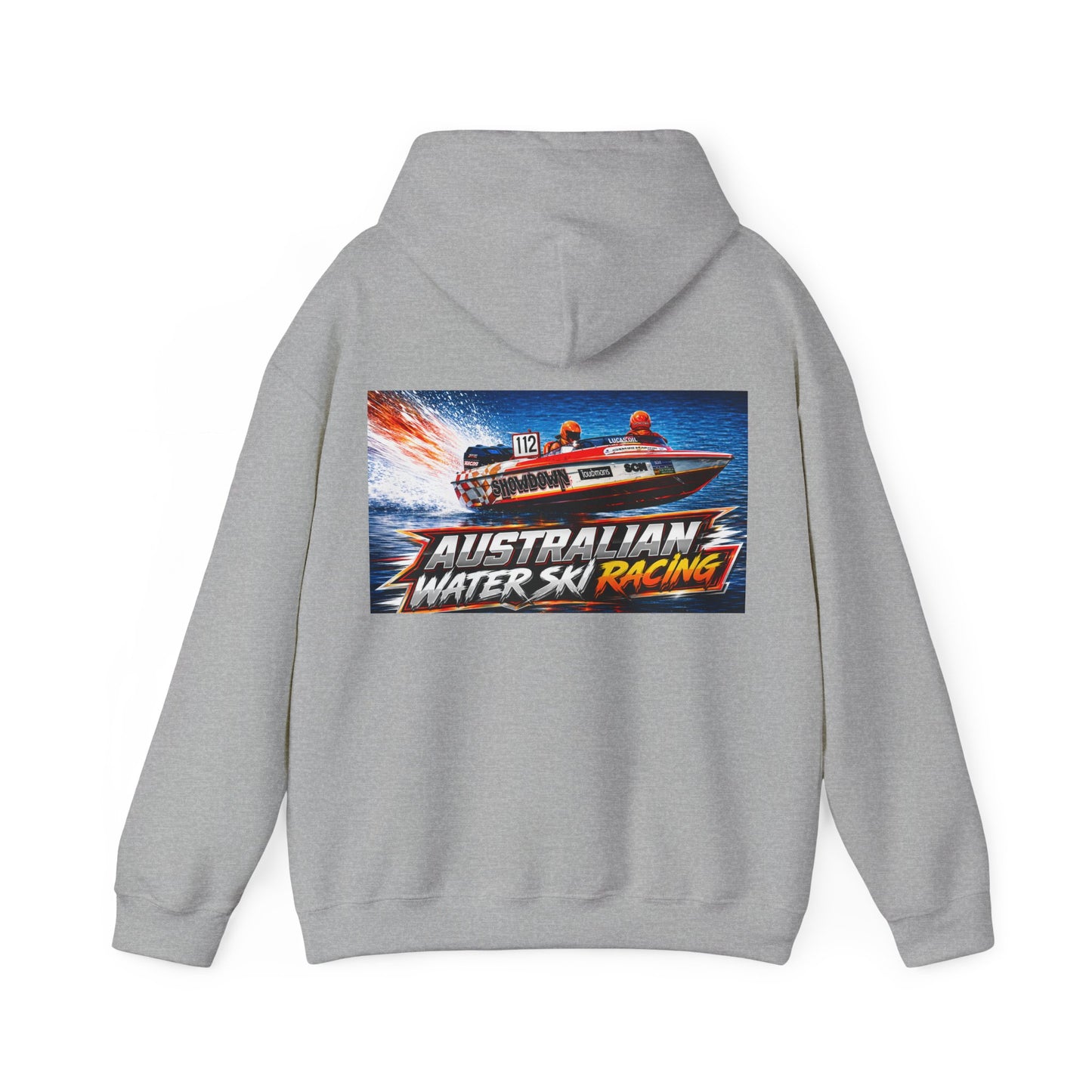 Australian Water Ski Racing Old School legend SHOWDOWN, is featured on this Bad Lad Tribute hoodie sweatshirt