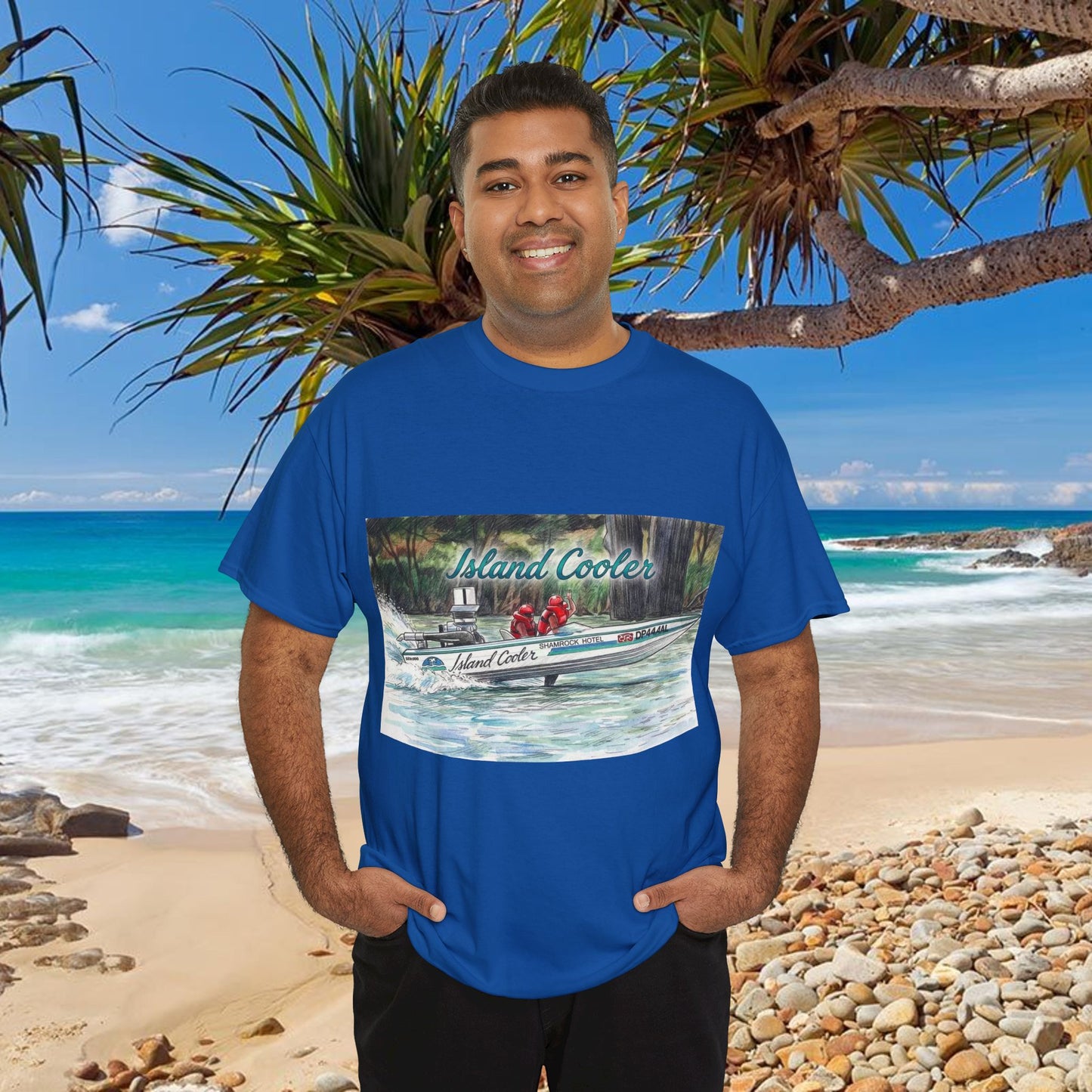 ISLAND 🏝️ COOLER Australian Water Ski Racing Tribute Range T-shirt Celebrates the Original Kings of the Murray
