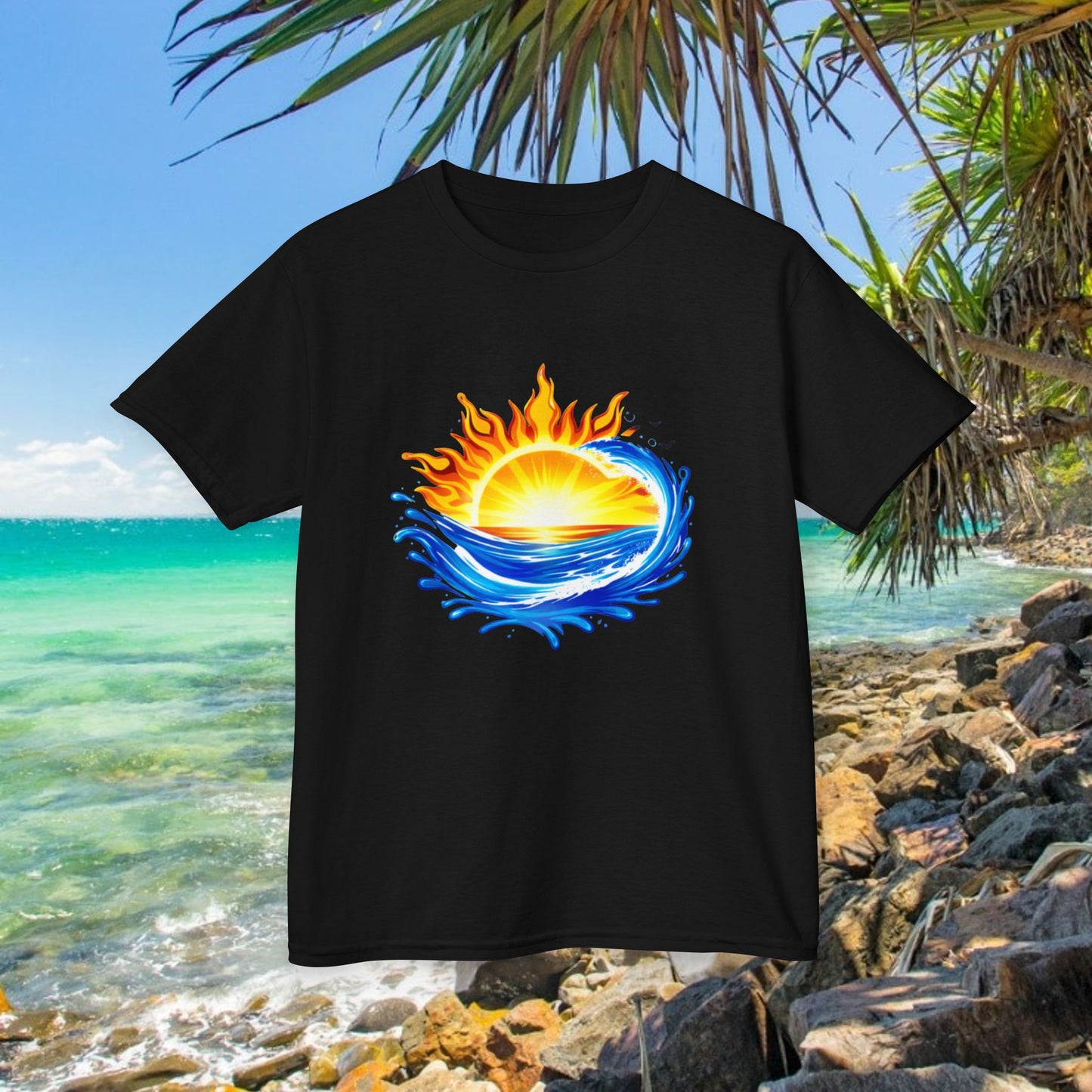 Bad Lad Australia Beach Bum Kids Unisex Tee - Fun, Aussie Pride Kids T-Shirt, featuring a Vibrant and Colourful Summer design
