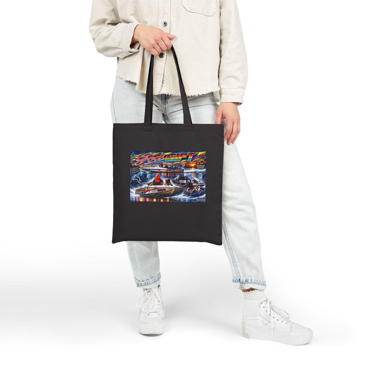 Gods Gift Canvas Tote Bag is a vivid and wild Tribute colour printed Bag with Dual Sided Printing to choose from