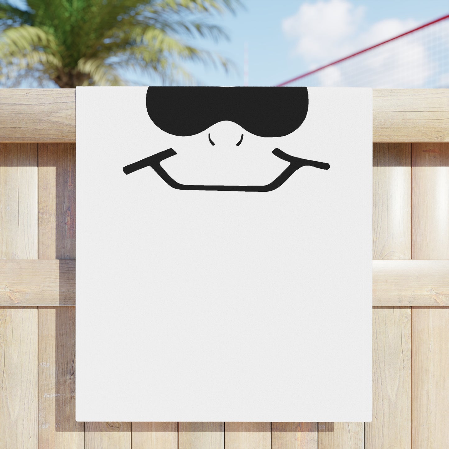 Bad Lad Smiley Beach Towel - White