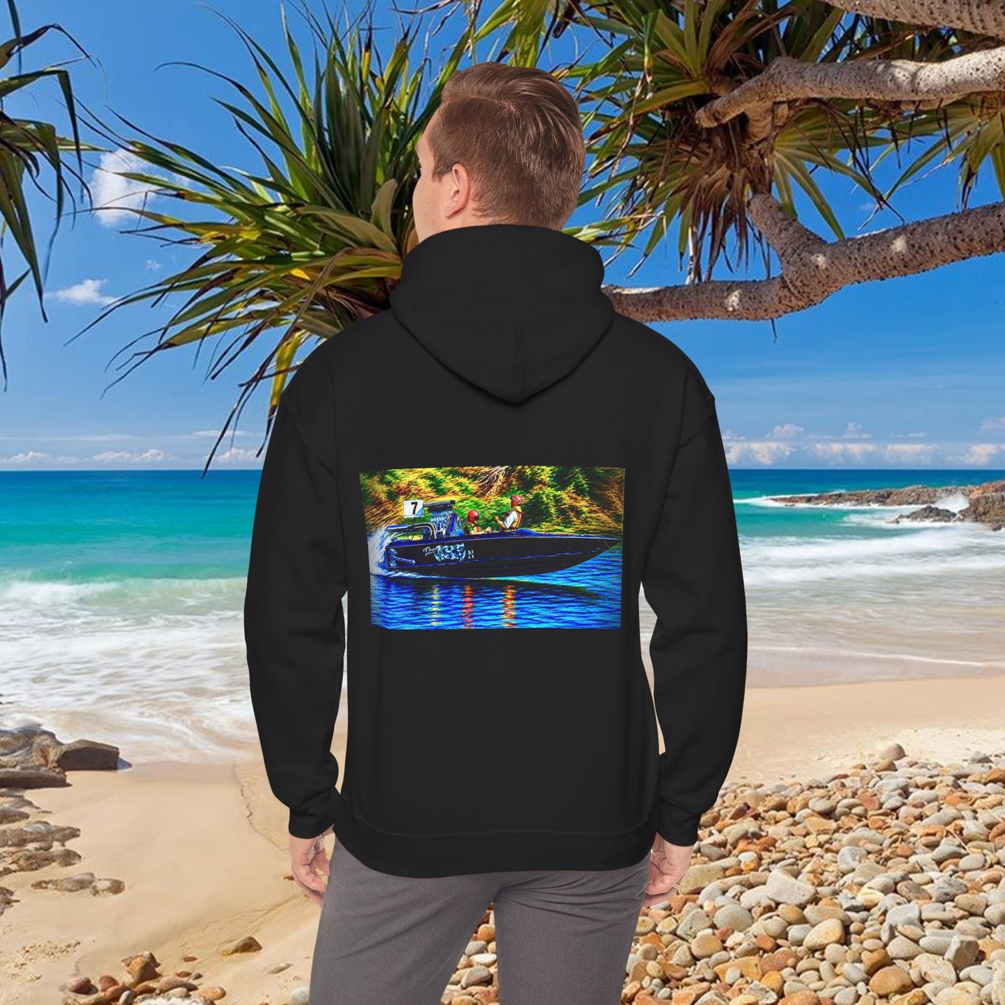 The Tribute Range - THE AXE -  Australian Water Ski Racing Hoodie. Bad Lad Oz has paid homage to the iconic THE AXE with our Tribute Collection